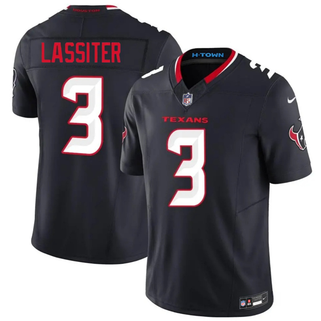 Men's Navy Houston Texans #3 Kamari Lassiter 2026 F.U.S.E. Vapor Limited Stitched Football Jersey